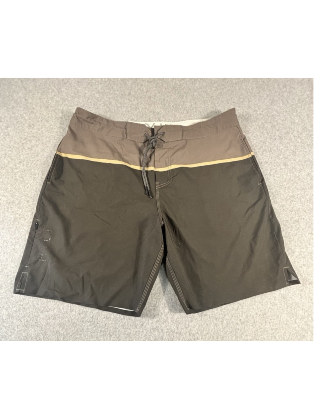 BYLT Coastal Boardshorts XXL Brown Black Colorblock Stretch Swim Surf